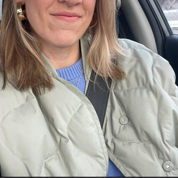 COS Quilted Puffer Bomber Jacket - Lovely Pistachio Green - Picture 11 of 11